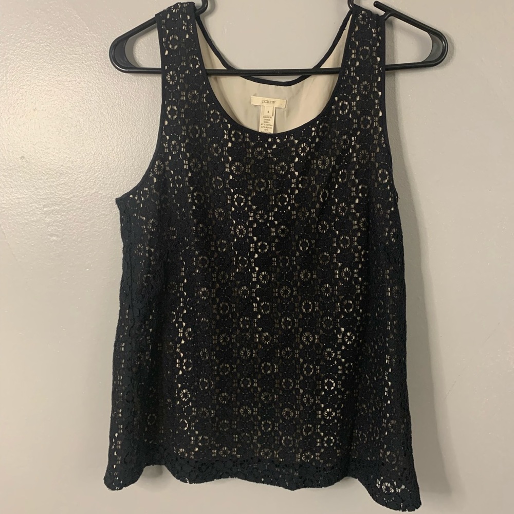 J.Crew Black Lace Tank Top